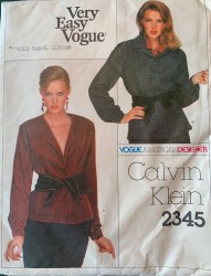 2345 VOGUE VERY EASY CALVIN KLEIN LOOSE UNLINED JACKET LENGTHS PATTERN 12